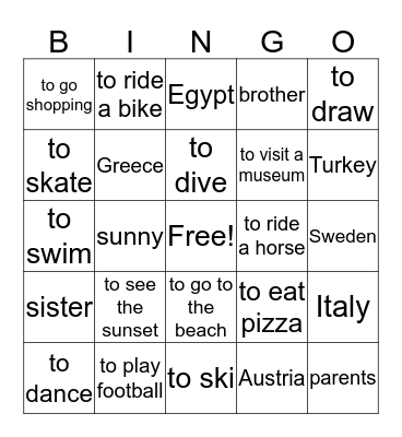 My best holiday Bingo Card
