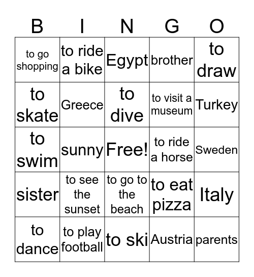 My best holiday Bingo Card