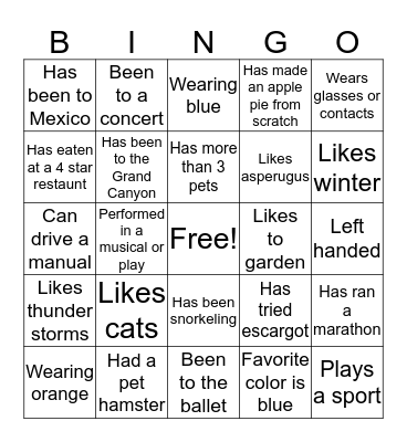 STAR BINGO Card