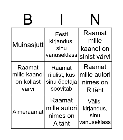 JÕULUBINGO Card