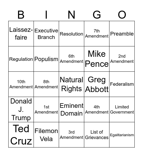 Bingo! Bingo Card