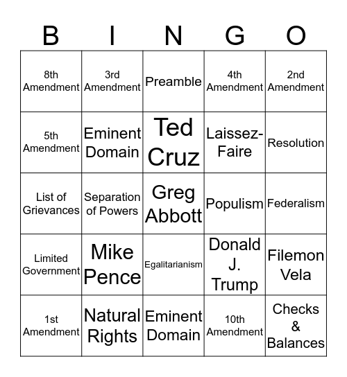 Bingo! Bingo Card