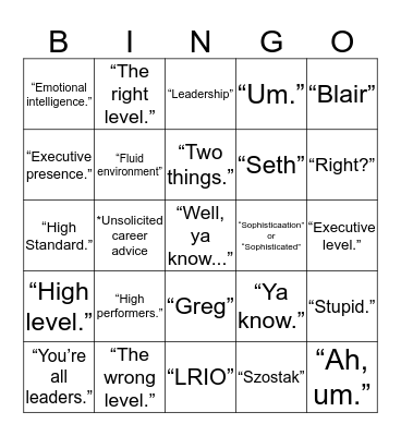 Offsite Bingo Card