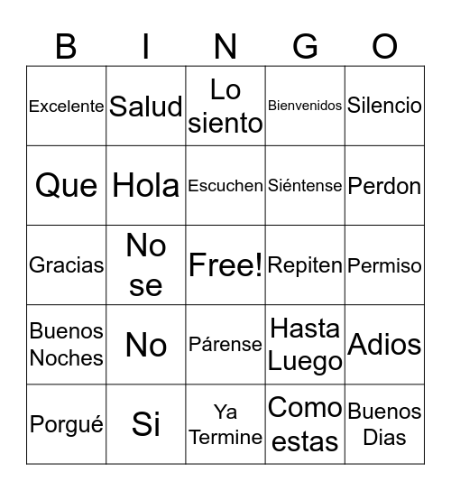 XANDER Bingo Card