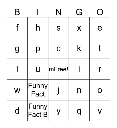 Homies Bingo Card