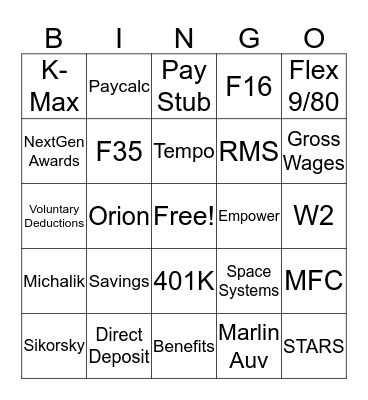 2018 NATIONAL PAYROLL WEEK Bingo Card