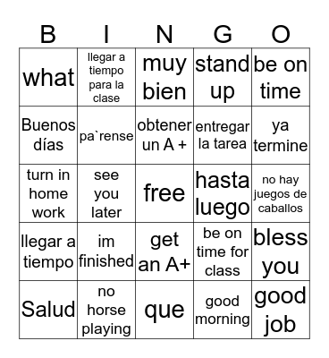 amro Bingo Card