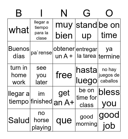 amro Bingo Card