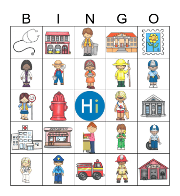 Community Helpers/ Ayudantes de la Communidad Bingo Card