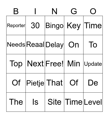 Pietje Bingo Card