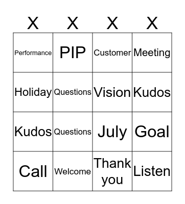 Meeting Bingo Card