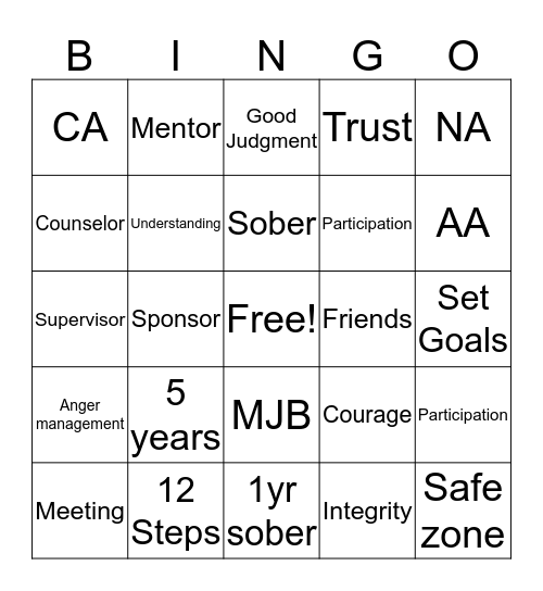 Annual Client BBQ Bingo Card