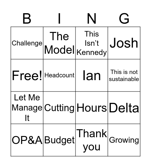 Norbert Bingo Card