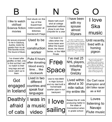 Homies Bingo Card