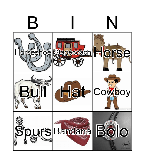 Rodeo Bingo Card