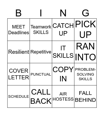 All work and no play... Bingo Card