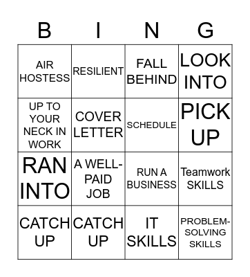 All work and no play... Bingo Card