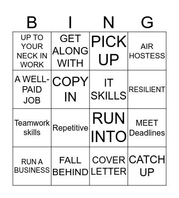 All work and no play... Bingo Card