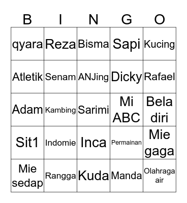 ZEE CHANTIQUE Bingo Card