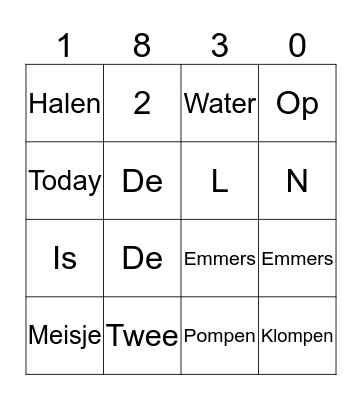 Ice Water Bingo Card