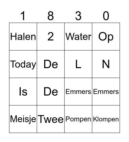 Ice Water Bingo Card