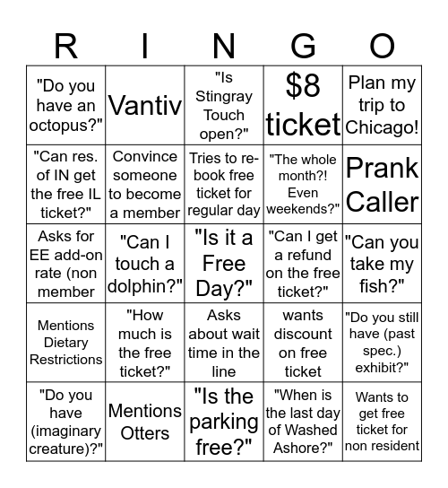 Switchboard Ringo! Bingo Card