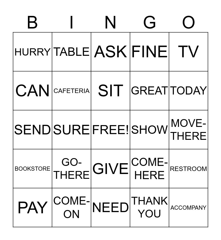 CHAPTER 3 Bingo Card
