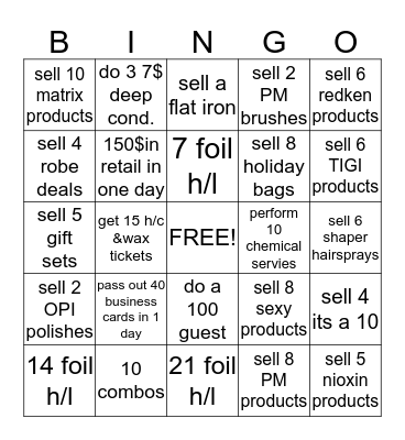 Holiday Bingo Card
