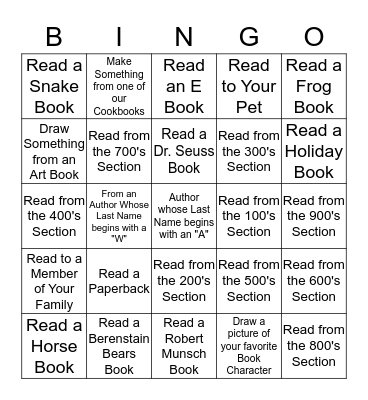 LIBRARY BINGO Card