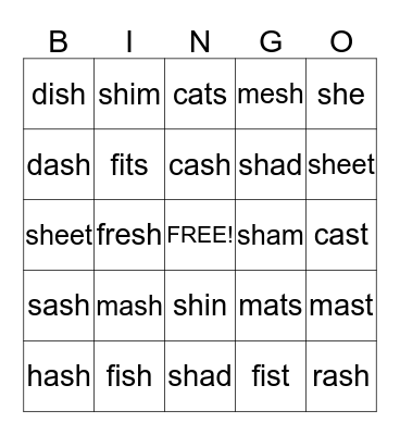 CR-A #1-15   Bingo Card