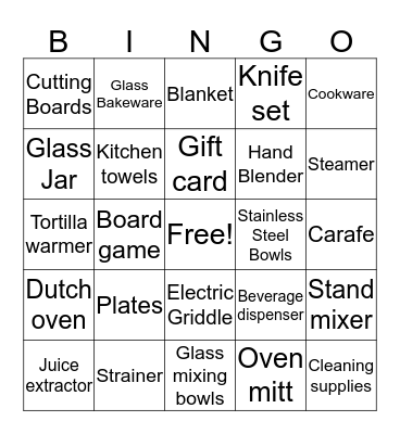 Bridal Shower BINGO! Bingo Card