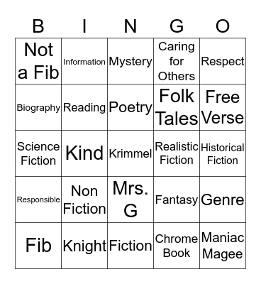 Are you a Genre Guru? Bingo Card