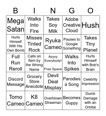 Northern Plays Isaac v2 Bingo Card