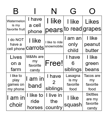 BACK TO SCHOOL BINGO Card