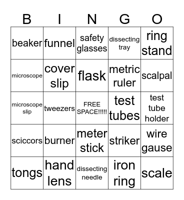 lab bingo Card