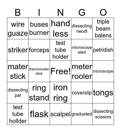scientists bingo Card