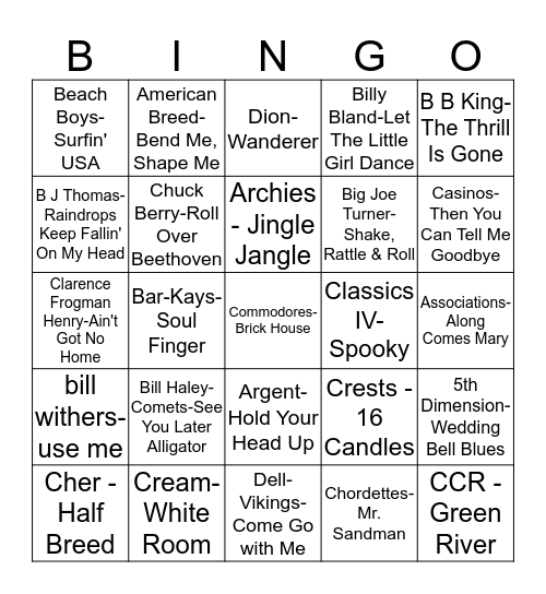 DJINGO Bingo Card