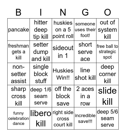 UW Game!! Bingo Card