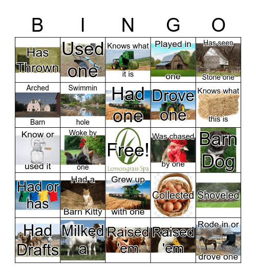 Farmland Bingo Card