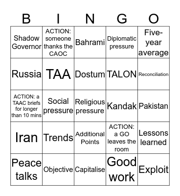 Secret Bingo Card