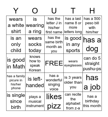 FIND SOMEONE WHO... Bingo Card