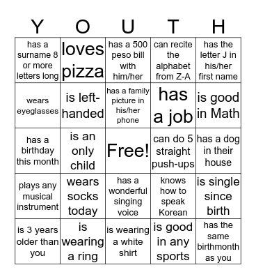 FIND SOMEONE WHO... Bingo Card