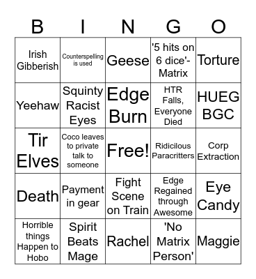 Coco's Table Bonanza! Bingo Card