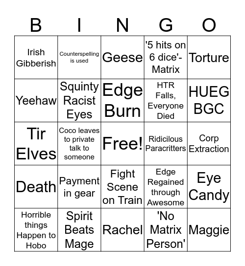 Coco's Table Bonanza! Bingo Card