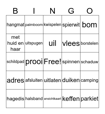 Blok 1 hoofdstuk 1 Bingo Card
