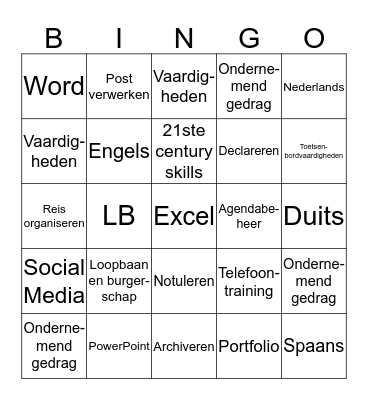 VAKKEN BINGO ASSISTANT Bingo Card