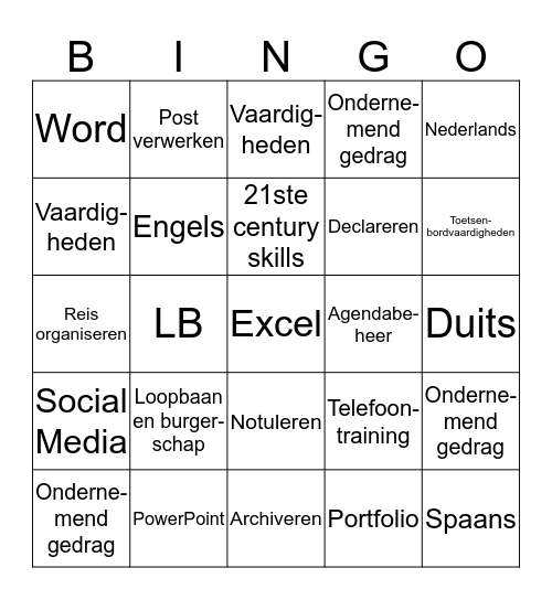 VAKKEN BINGO ASSISTANT Bingo Card