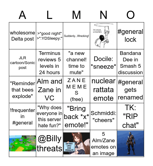 Four Bingo Card