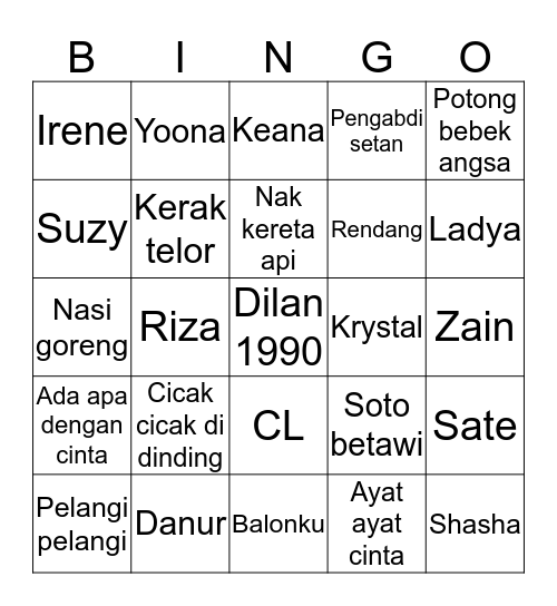 Bingo w/ gamestations Bingo Card