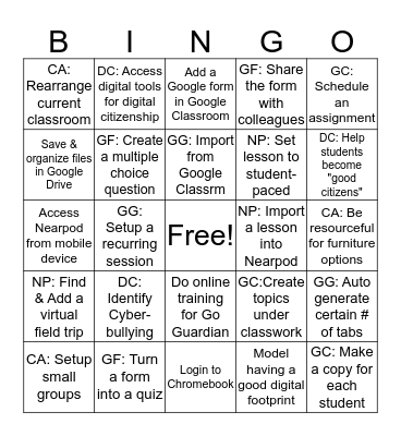 ADMH 1:1 Party - I CAN... Bingo Card